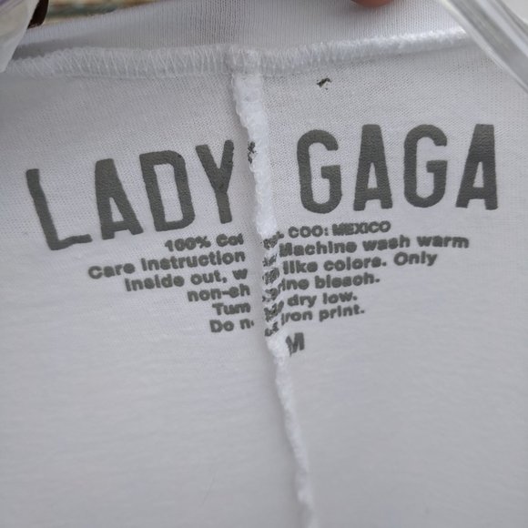 New! Lady Gaga Joanne Edgy Fringe Graphic crop top T-shirt - Picture 4 of 4